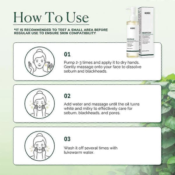 Heartleaf Pore Control Cleansing Oil, Ansigtsolie-rens, Makeup- og hudormefjerner, 100g