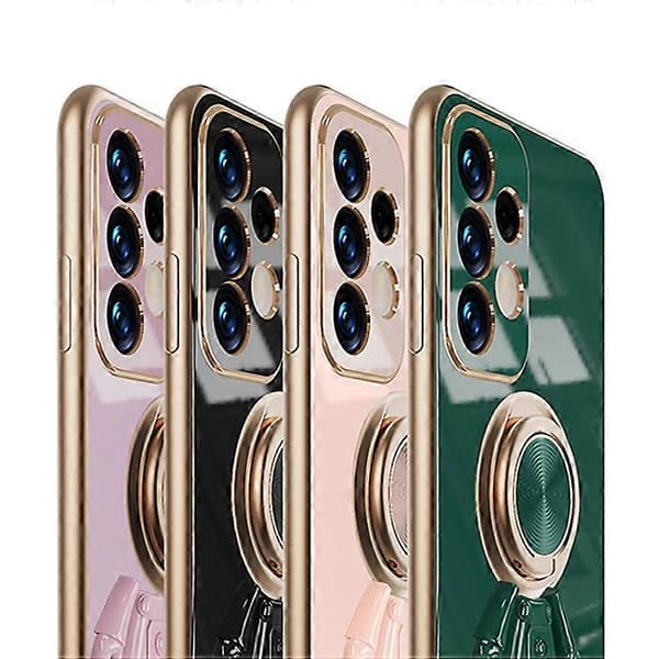 For Samsung Galaxy A73 6D Plating Astronaut Ring Kickstand Telefonveske