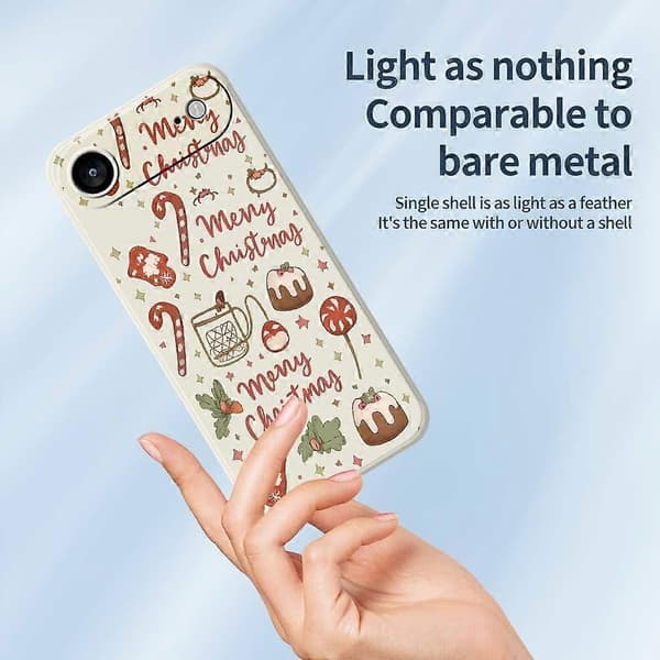 Compatible for iPhone 17 Air Case Merry Christmas Pattern Printing Straight Edge TPU Phone Back Cover