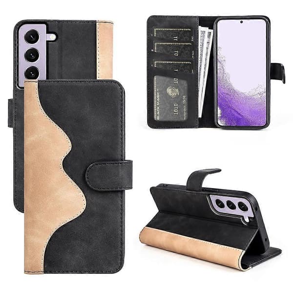 (Ny) För Samsung Galaxy S23 5G Stitching Horizontal Flip Läder Phone Case