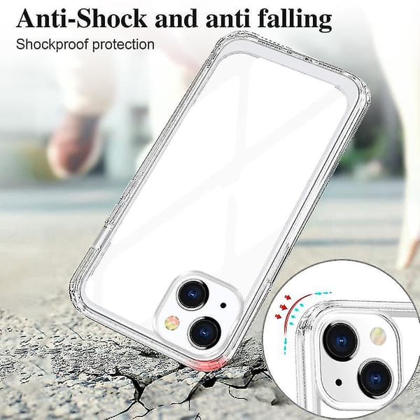 För Iphone 13 Mini Kristallklar Stötsäker Pc + Tpu Skyddsfodral (transparent)