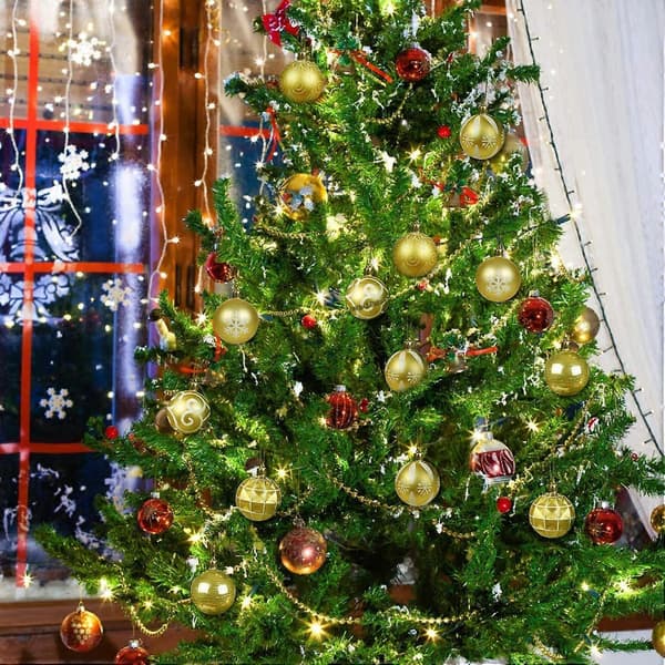 Julekugle, julekugler til juletræ, 12 stk. julekugler (6 cm), julekugle til julepynt - Guld