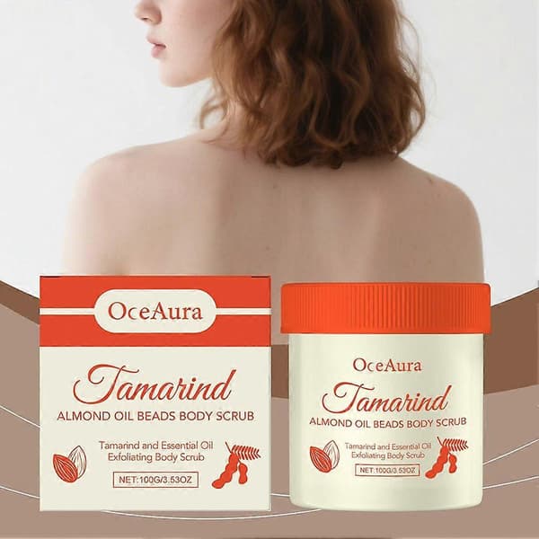 Mandelolja Pärlor Kroppsskrubb, Tamarind och Eterisk Exfolierande Kroppsolja