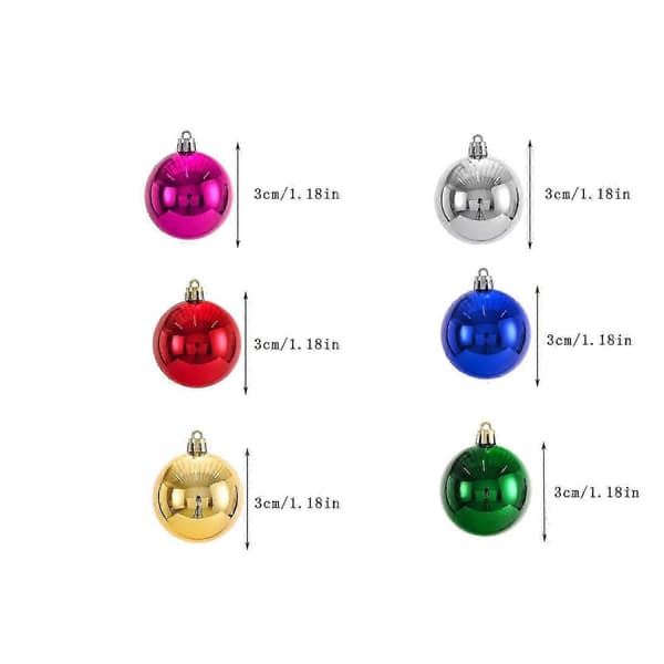 WJTG Julekugler Julepynt 3cm/24 stk. Julekuglesæt Juletræspynt Julepynt