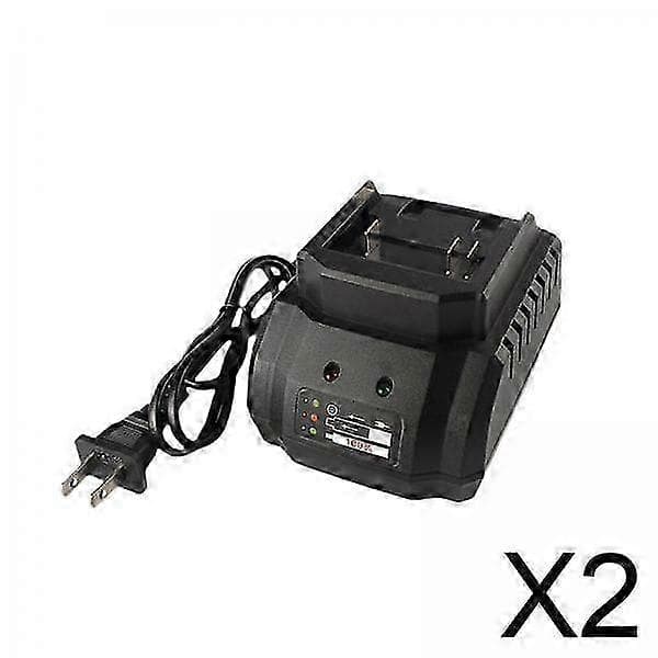 2x 21V Batterilader Universallader med Lysindikator Effektiv Bærbar