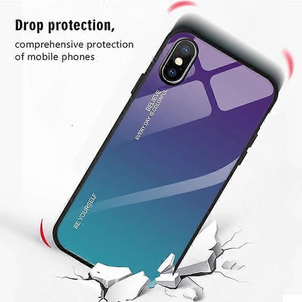 Til iPhone X / XS Gradient Farve Glascover Til iPhone XS / X