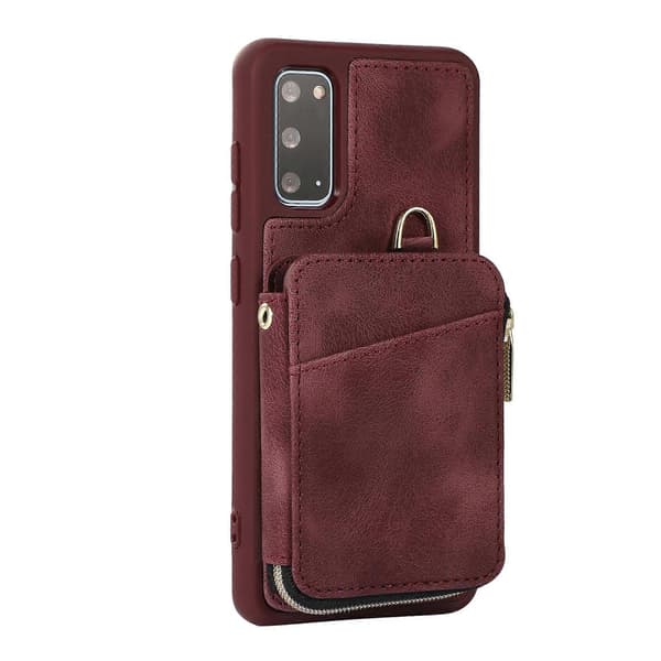 För Samsung Galaxy S20 Dragkedja Kortväska Baksida Telefonfodral