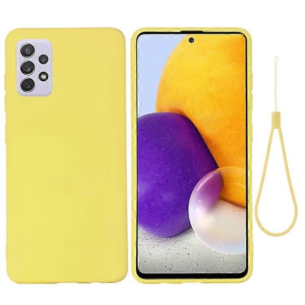 För Samsung Galaxy A73 Enfärgat Flytande Silikonfodral