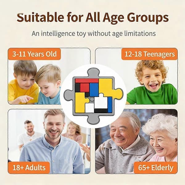 Logic Puzzles and Brain Teasers for Kids and Adults, 88 Challenges, 4 Difficulty Levels, Portable Design for Brain Training