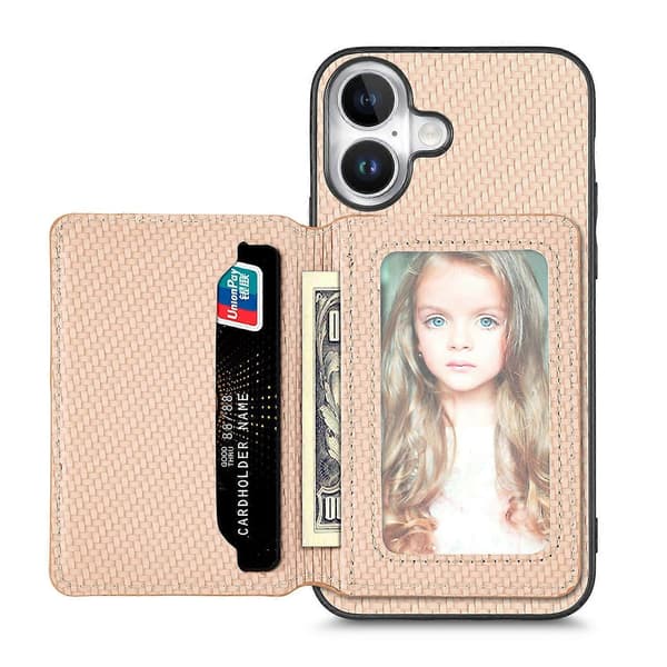 Karbonfiber lommebokveske til iPhone 16