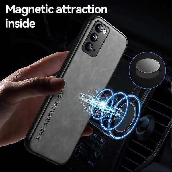 För Samsung Galaxy Note20 Skin Feel Magnetic Leather Back Phone Case