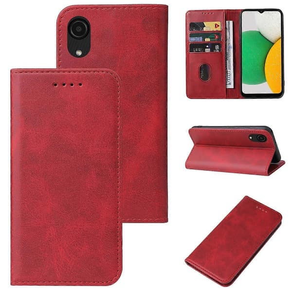 För Samsung Galaxy A03 Core Magnetic Closure Leather Phone Case