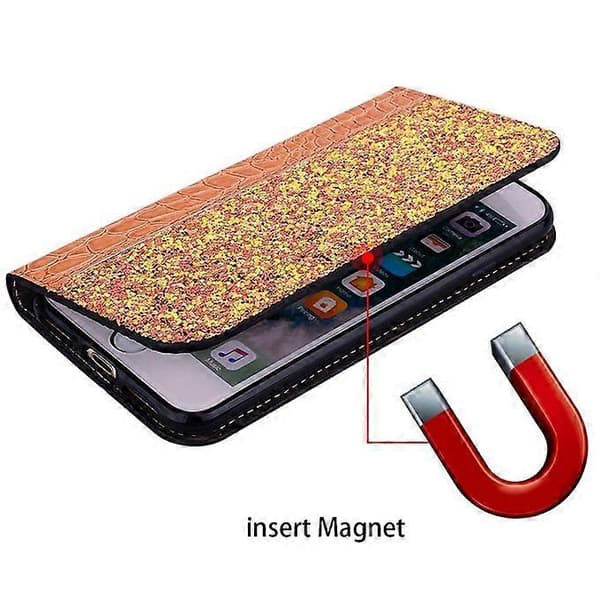 Krokodil Läder Flip Fodral För Apple IPhone X