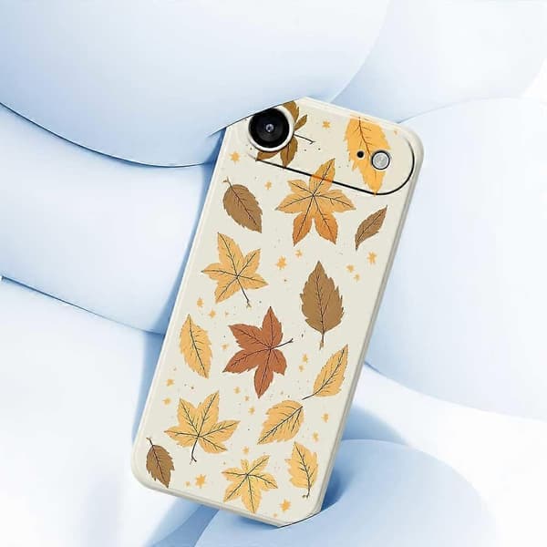 For iPhone 17 Air Case Maple Leaf Pattern Print Straight Edge TPU Phone Back Cover - Beige