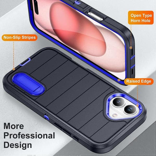 Robust telefondeksel med holder til iPhone 16