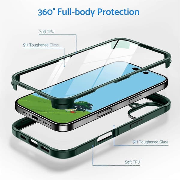 Dobbeltsidet plastglas telefoncover til iPhone 16