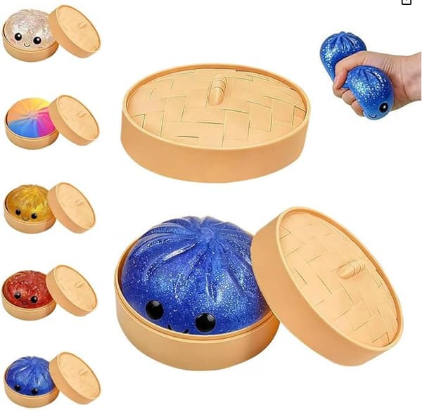 Dumpling Squishy Stressbold Blød Dej Klemmelegetøj mod angst, Ikke-klæbende angstlindring (Tilfældig farve)