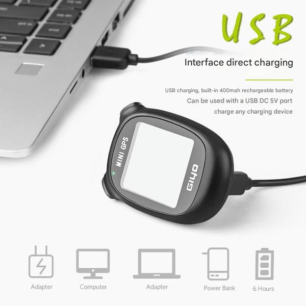 M3 Mini GPS Cykelcomputer IPX5 Vandtæt Smart Speedometer med 1,7 Tommer Display (sort)