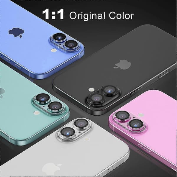 2026 [2-pack] för iPhone 16/iPhone 16 Plus Kameralinsskydd, 9H+ Härdat Glas, Anti-Rep