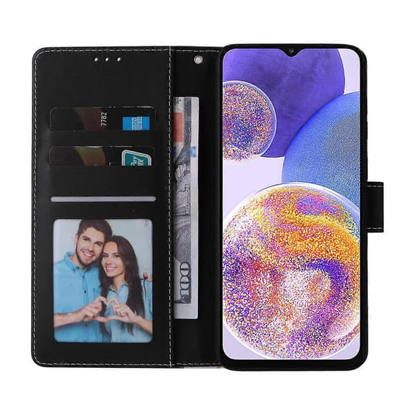 För Samsung Galaxy A23 Marmor Bronzing Stitching Läder Telefonfodral