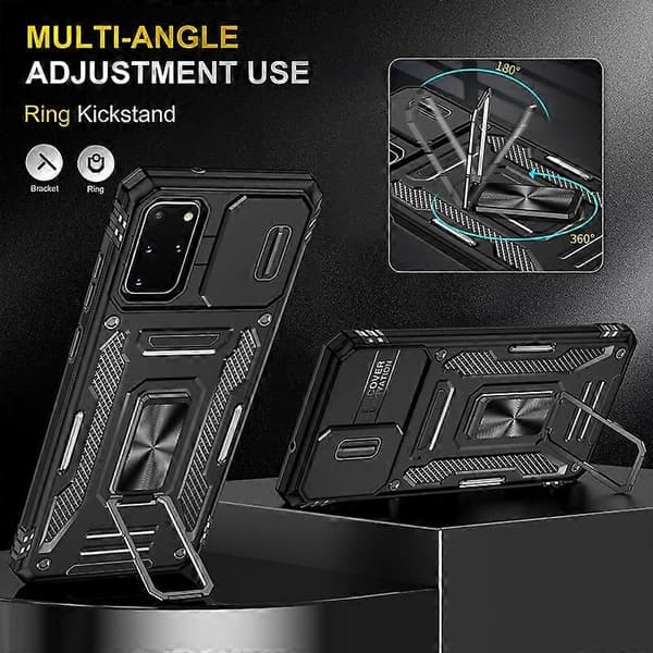 (Ny) För Samsung Galaxy S20+ Armor PC + TPU Camera Shield Phone Case