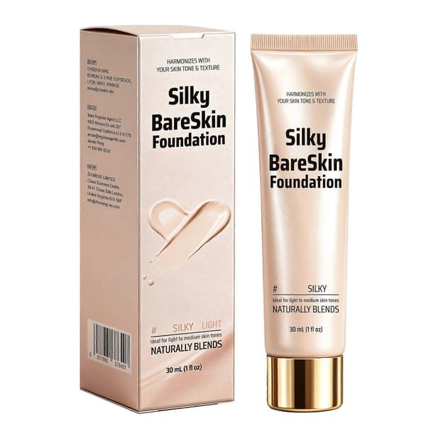 Silky BareSkin 2-in-1 BB Cream & Foundation 30ml, Buildable Coverage Tinted Moisturizer with SPF, Light to Medium Skin Tone, Natural Matte Finish, All