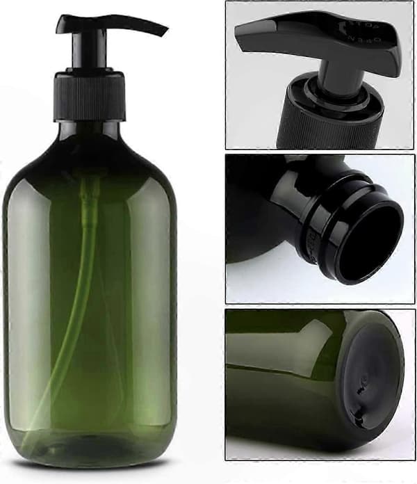 2-pack 500 ml påfyllningsbara lotionflaskor med pump, idealiska för förvaring av schampo, duschgel och kroppstvätt