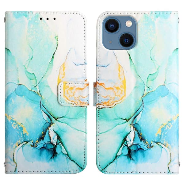 Kompatibel med iPhone 13 Cover Pung Marmor Læder Etui