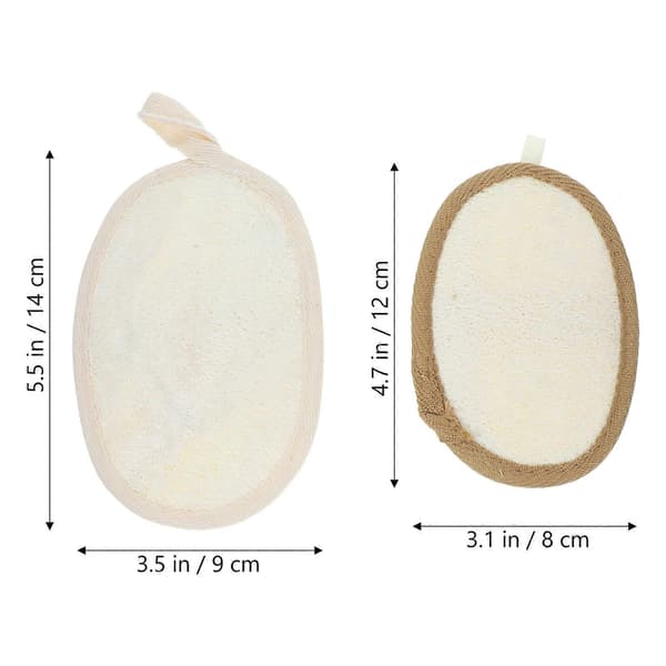 Bruse-loofah kropsvaskesvamp til badning 12 stk. beige skrubbere