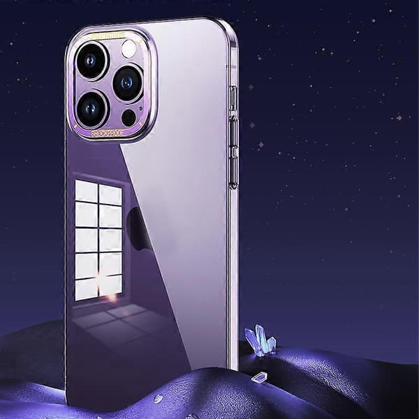 För iPhone 13 Metalllinsring Klart PC-telefonfodral