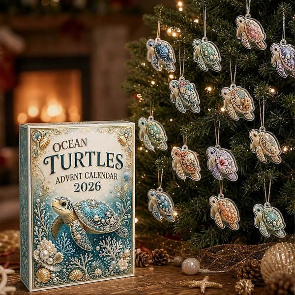 Pearl Turtle Julekalender - Festlig nedtelling til jul, plassbesparende
