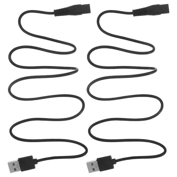 2 stk. barbermaskine strømkabel elektrisk ledning USB barbermaskine opladerkabel tilbehør