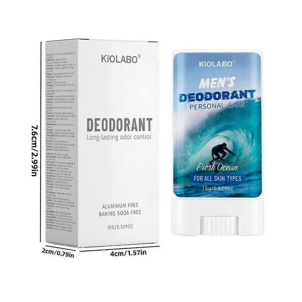 KIOLABO Herrdeodorantstick – Aluminiumfri & Långvarig – 15g