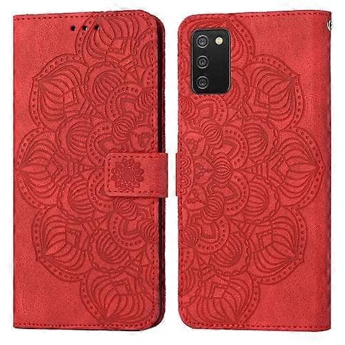 Til Samsung Galaxy A02s 166mm Mandala præget Flip Læder Telefonetui
