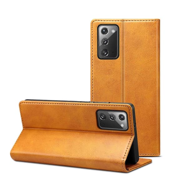 Til Samsung Galaxy Note20 Kalvetekstur Horisontal Flip Læder Telefonetui