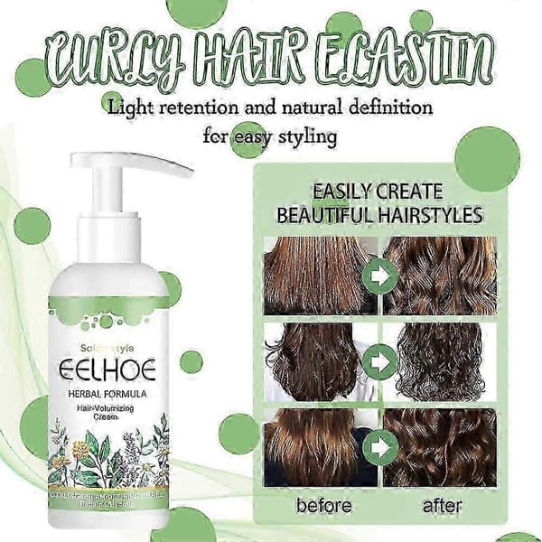 Elastisk og rig hårcreme, 1 stk. Elastin Styling til urolige krøller og fyldigt, luftigt hår