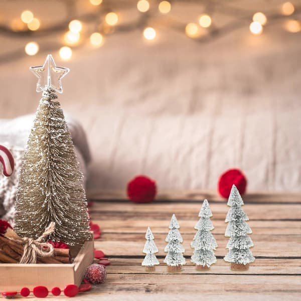 Rustikt kunstigt juletræ til bordet til pejs, kontor, butik og udstilling, 4 stk.