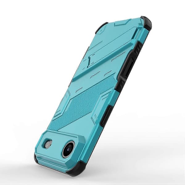 Til iPhone 17 Air-deksel PC TPU Støtsikkert telefondeksel med stativ (lys blå, lys blå)