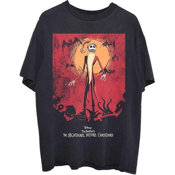 Nightmare Before Christmas Unisex Voksen Jack Skellington Sol Logo T-shirt