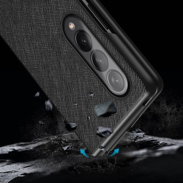 For Samsung Galaxy Z Fold4 5G Cross Phone Case Rubberized Coated PC Durable Phone Cover Shell