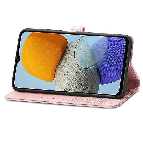 Til Samsung Galaxy M23 Mandala Blomsterpreget Skinntelefonveske