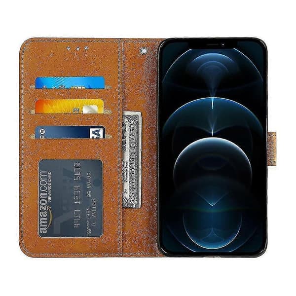 Kompatibel iPhone 13 Mini Etui Læder Folio Cover Magnetisk Premium Etui Coque - Gul