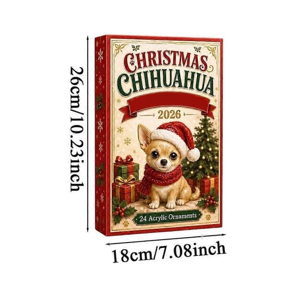 2D Akryl Jule-nedtellingskalender 24 dager Perle Dachshund-pynt Hjemmedekor