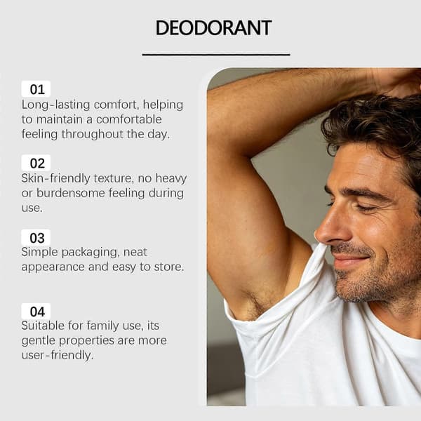 Solid Deodorant Balm for Men Sandeltre Duft Langvarig Luktbeskyttelse Underarm Refresh Stick