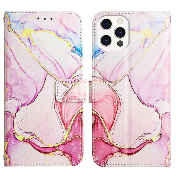 Kompatibel med iPhone 13 Pro Cover Pung Marmor Læder Etui