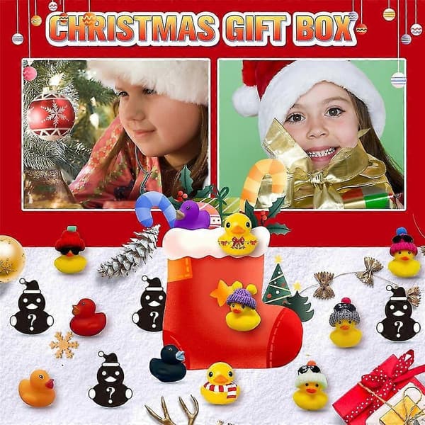24-dagers adventskalender med badeender for barn - Blindboks julegave