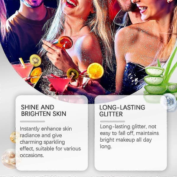 Eelhope Glittrande Glitter Spray Hår Kropp Highlight Skimmer Bal Festival Bash Glitter Spray