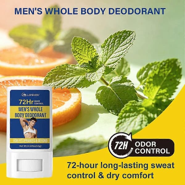 Deodorantstift for hele kroppen til menn, 15g, 72 timers luktkontroll