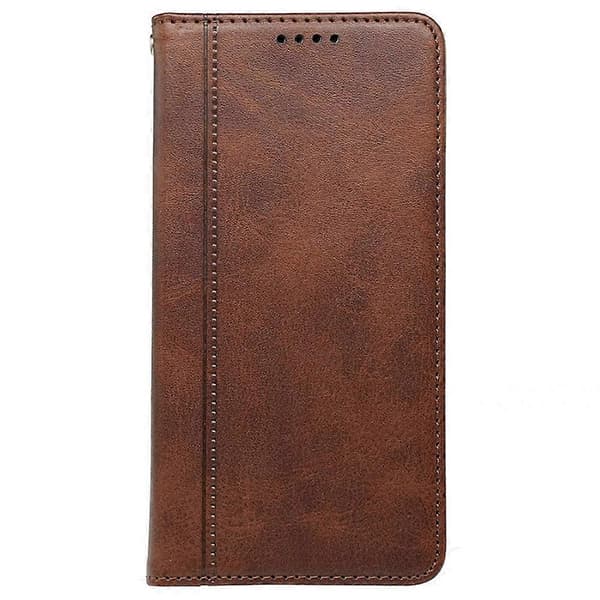 Compatible for iPhone 17 Air Case Hidden Magnetic Closure Calf Texture Leather Phone Cover