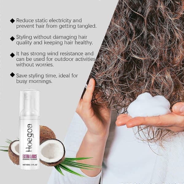 Volumizing Curls Mousse for Full, Moisturized, Elastic Curls No Residue, Daily Use
